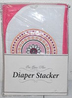 One Grace Place Sophia Lolita Diaper Stacker, Pink And White One Grace Place Sophia Lolita Diaper Stacker, Pink And White