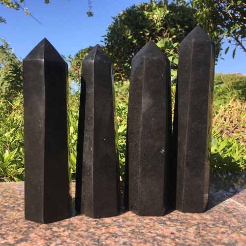 Obelisco Quarzo Tormalina Nero Naturale Bacchetta Piont Torre Pionte Cristallo Guarigione - Foto 8 di 10