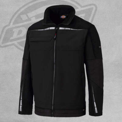 Dickies Pro Full Zip Softshell Workwear Arbeitsmantel Jacke - Schwarz