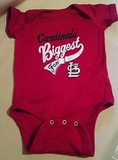 ST LOUIS CARDINALS BABY OUTFIT 1 PC 6 MOS NWOT BIGGEST FAN RED WHITE BASEBALL