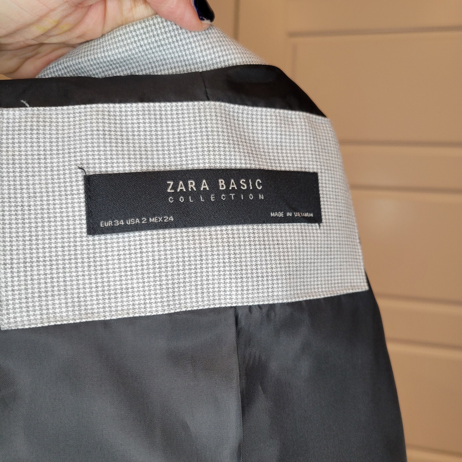 ZARA Basic Collection Women's Gray Houndstooth Co… - image 16