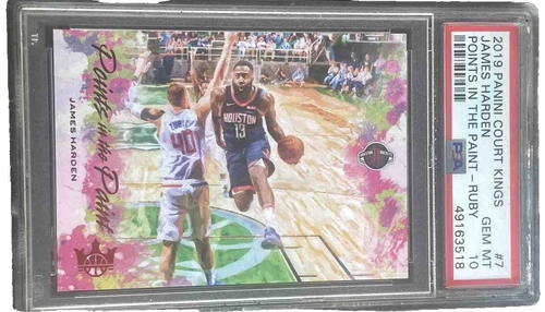 🔥PSA 10 POP 3  #24/149 PANINI COURT KINGS POINTS IN THE PAINT RUBY JAMES HARDEN
