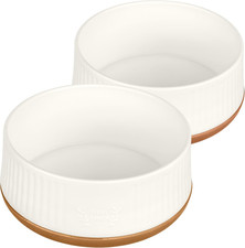 Small Modern Dog Bowls, 2-Pack Eco-Friendly Plastic Pet Food  Water Bowls, Non-