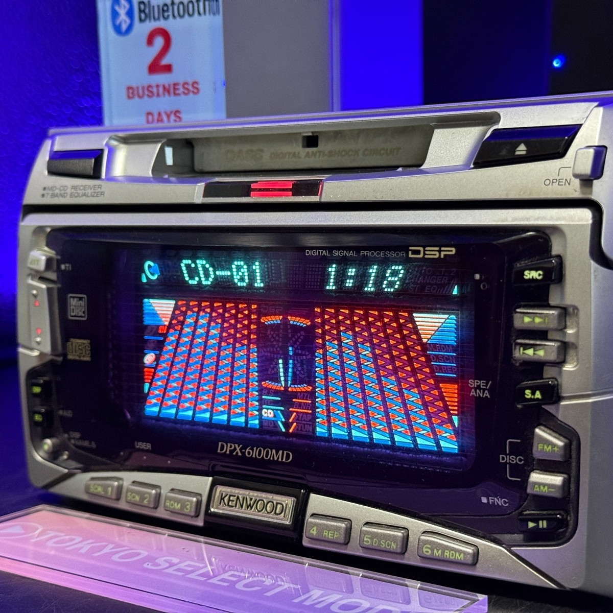 KENWOOD DPX-6100MD Car Audio 2DIN CD MD Player Added Bluetooth