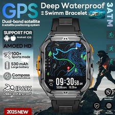 GPS Smart Watch 10ATM Waterproof Built-in Dual-band GNSS Compass Military Sport
