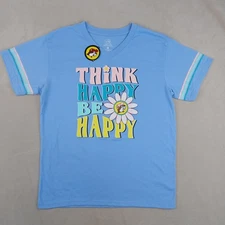 Buc-cees Medium Mens T Shirt NWT Think Happy Be Happy Unisex 20x27