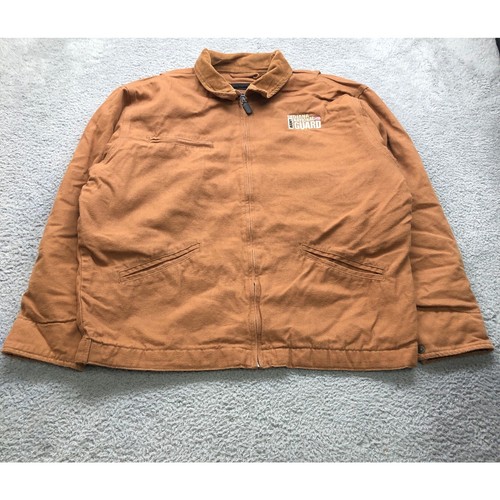 Charles River Indiana National Guard Army Field Quilt Lined Jacket Mens XL Brown
