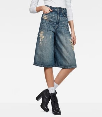 G-Star Damen Jeans Shorts Loose RE Lanc 3D Ultra High Gaucho Blau restored, W27 