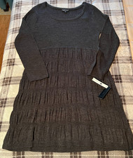 Women's Kohl's AB Studios Grey 100% Acrylic Sweater Dress Size XL New With Tags
