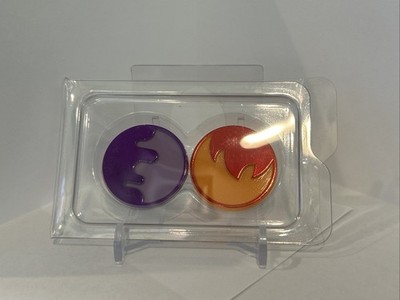 Pokemon ETB Official Effect Coins Purple and Yellow Reflective