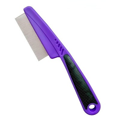 Flea Comb for Dogs and Cats Fine Tooth Comb with Rubber Handle Pet Grooming Tool