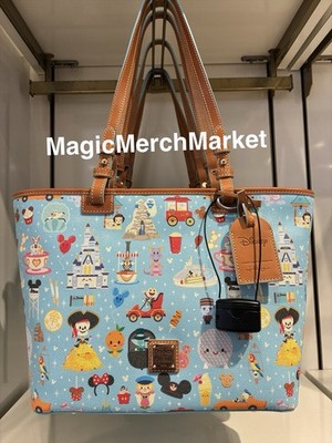 Disney Parks 2026 Jerrod Maruyama Park Icons Tote Bag Dooney & Bourke New