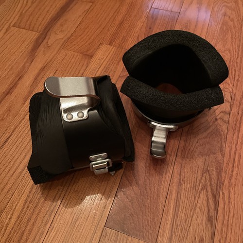 Padded Adjustable Inversion Ankle Cuffs/Boots Pair w/ Metal Buckles