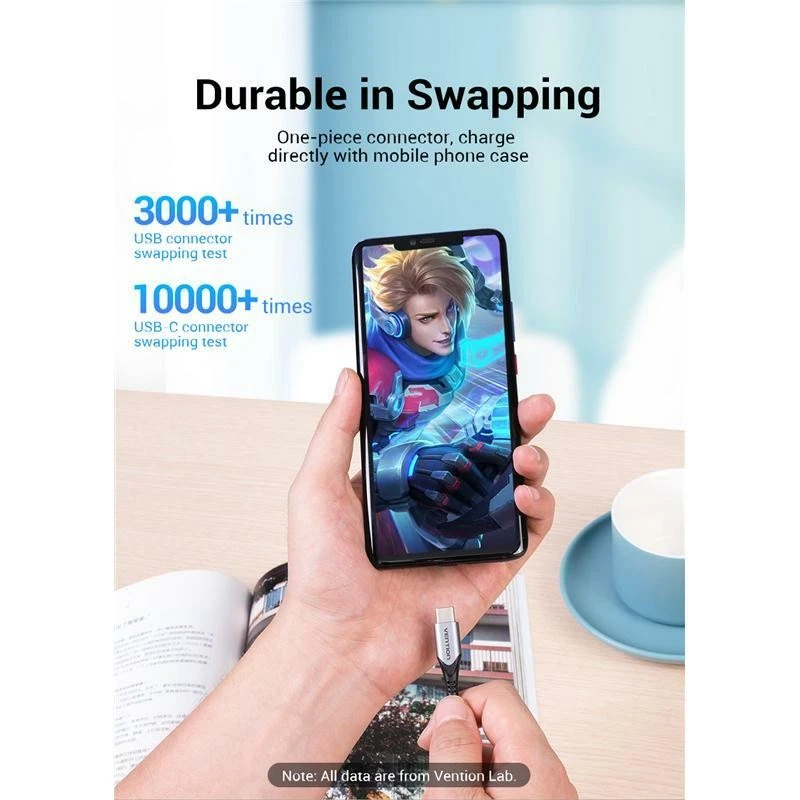 USB Type C Cable 3A Fast Charging USB-A to USB C Charge Braided Cord Charger - Image 4 of 4