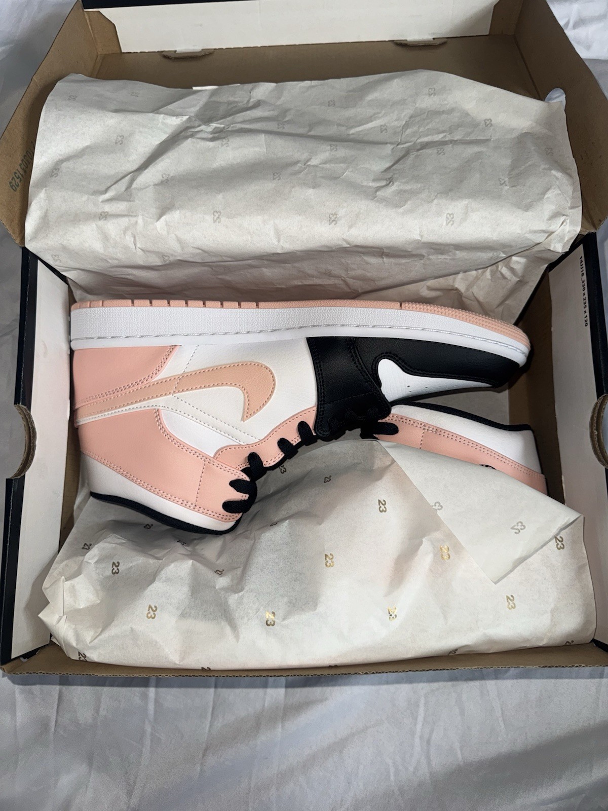 Nike Air Jordan 1 Mid Peach Black White Men’s 10.5 New Deadstock w/ Box thumbnail 2