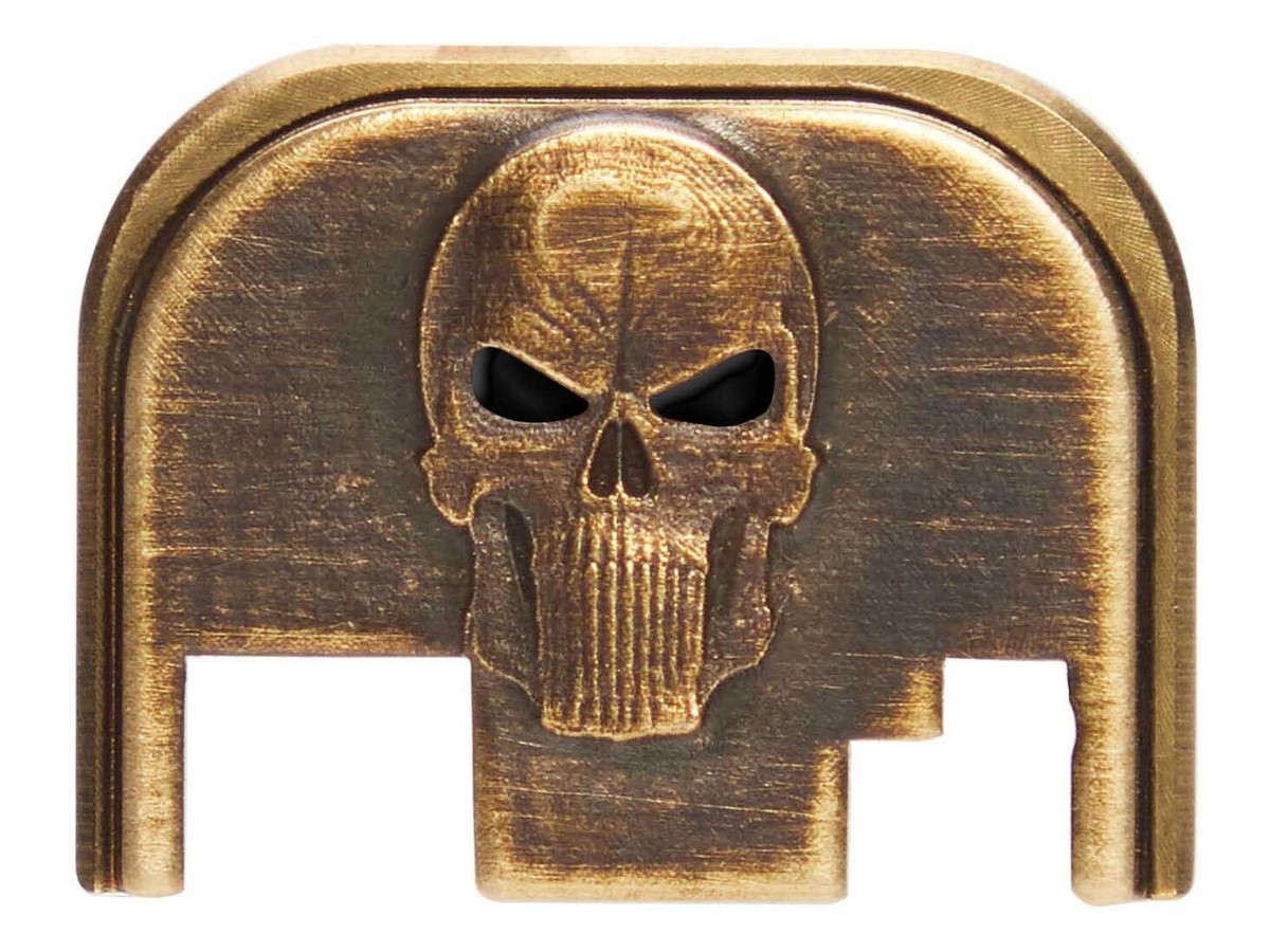 NDZ Brass Glock Gen 1-4 17 19 22 26 3D Skull Black Eyes Slide