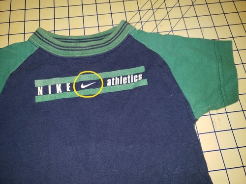 Nike Vtg 90s Air Jordan Baby Blue Teal T Shirt Boys Size 5/6 Swoosh - Picture 2 of 5