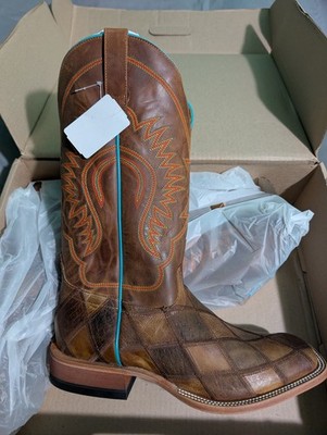 Anderson Bean Horse Power Crazy Train Mens 11.5EE Brown Patchwork Boots HP1053