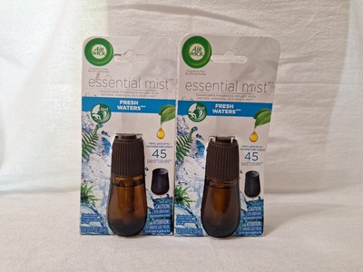 LOT (2) AIR WICK ESSENTIAL MIST FRESH WATERS REFILLS 0.67 FL OZ