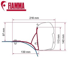 FIAMMA F45S AWNING MOUNTING BRACKET - BOXER RELAY DUCATO CAMPER W/ ROOF RACK