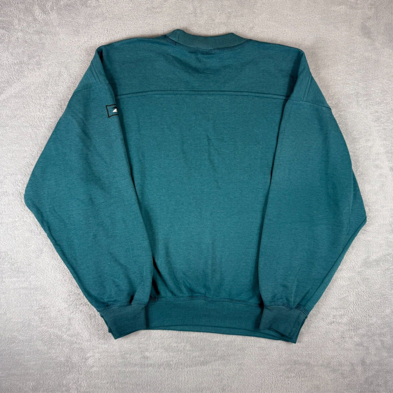Vintage Reebok 1990's Teal Blue Spellout Vector Oversized Sz Small Sweatshirt image 8