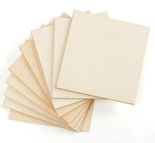 ilauke Wood Squares 5x5, 50Pcs Unfinished Plywood Wood Sheets 1/8 5 x 5 inches