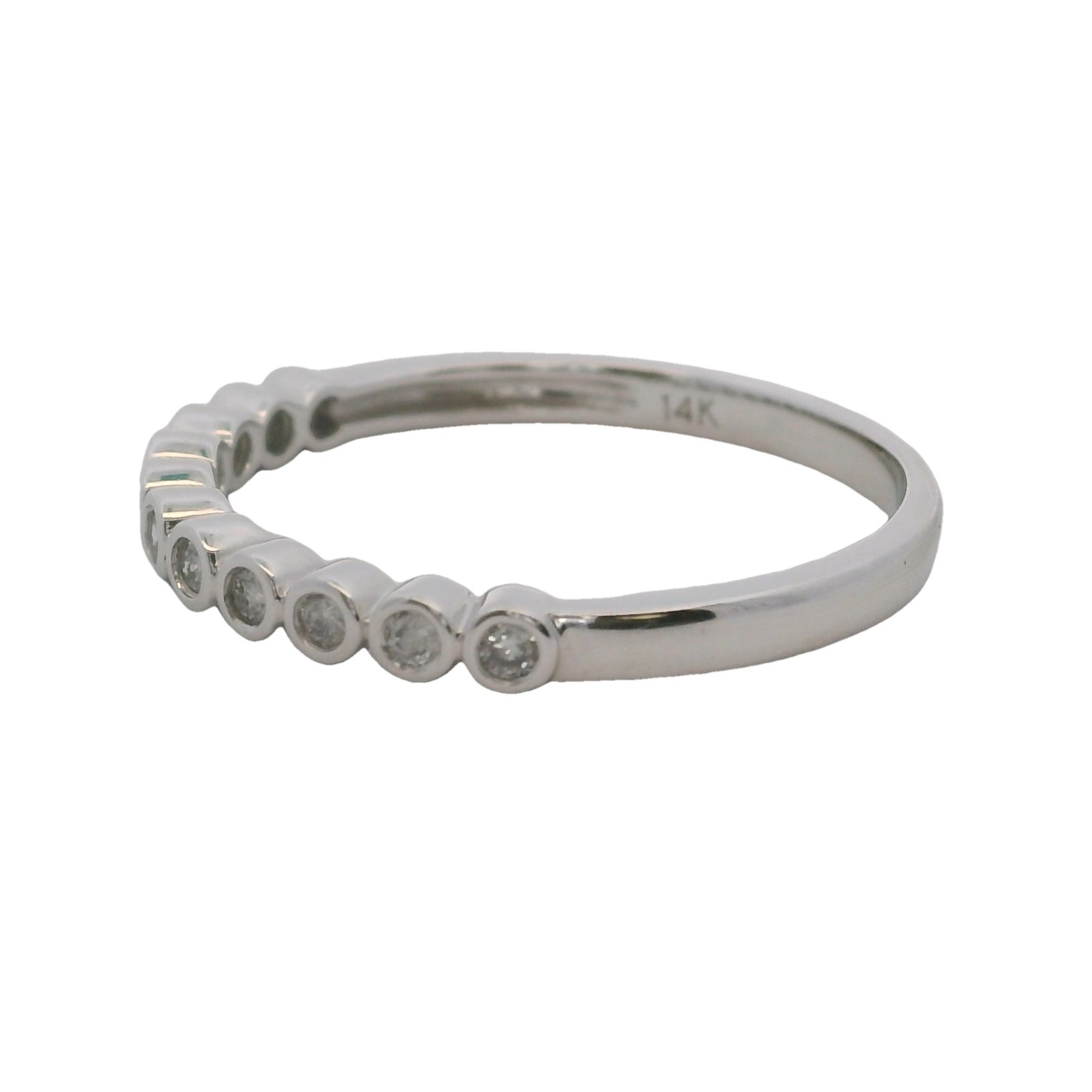 Bezel Set Diamond Bubble Wedding Stackable Band R… - image 2