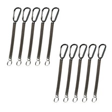 10 Pack Coiled Lanyard Keychain Retractable Tether with Carabiner Clip
