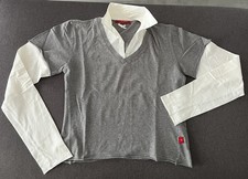 Maglia T-shirt Manica lunga finta camicia Esisto Conbipel grigio e bianco Tg L