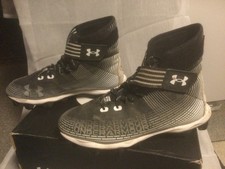 Under Armour UA High Tops Boys' Cleats White/Blk SZ.6-Y w/Box