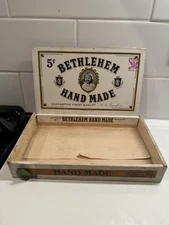 Antique 5 Cent ADV Wooden Cigar Box Conahan Tobacco Co Bethlehem Pa Penn