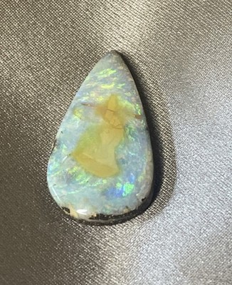 24x13mm Colorful Australian Boulder Opal Teardrop Cabochon Loose Gem