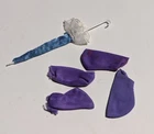 Vtg 1976 Donny and Marie Osmond Doll Accessories Mattel Purple Socks and Parasol