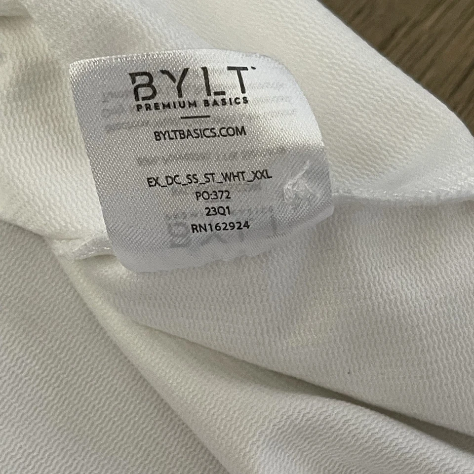 BYLT Premium Basics Shirt Mens 2XL White Executive Fit Short Sleeve Button Up - Image 4 of 4