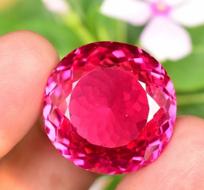 Flawless 57.85 Ct Natural Mogok Rose Pink Ruby Round Certified Loose Gemstone