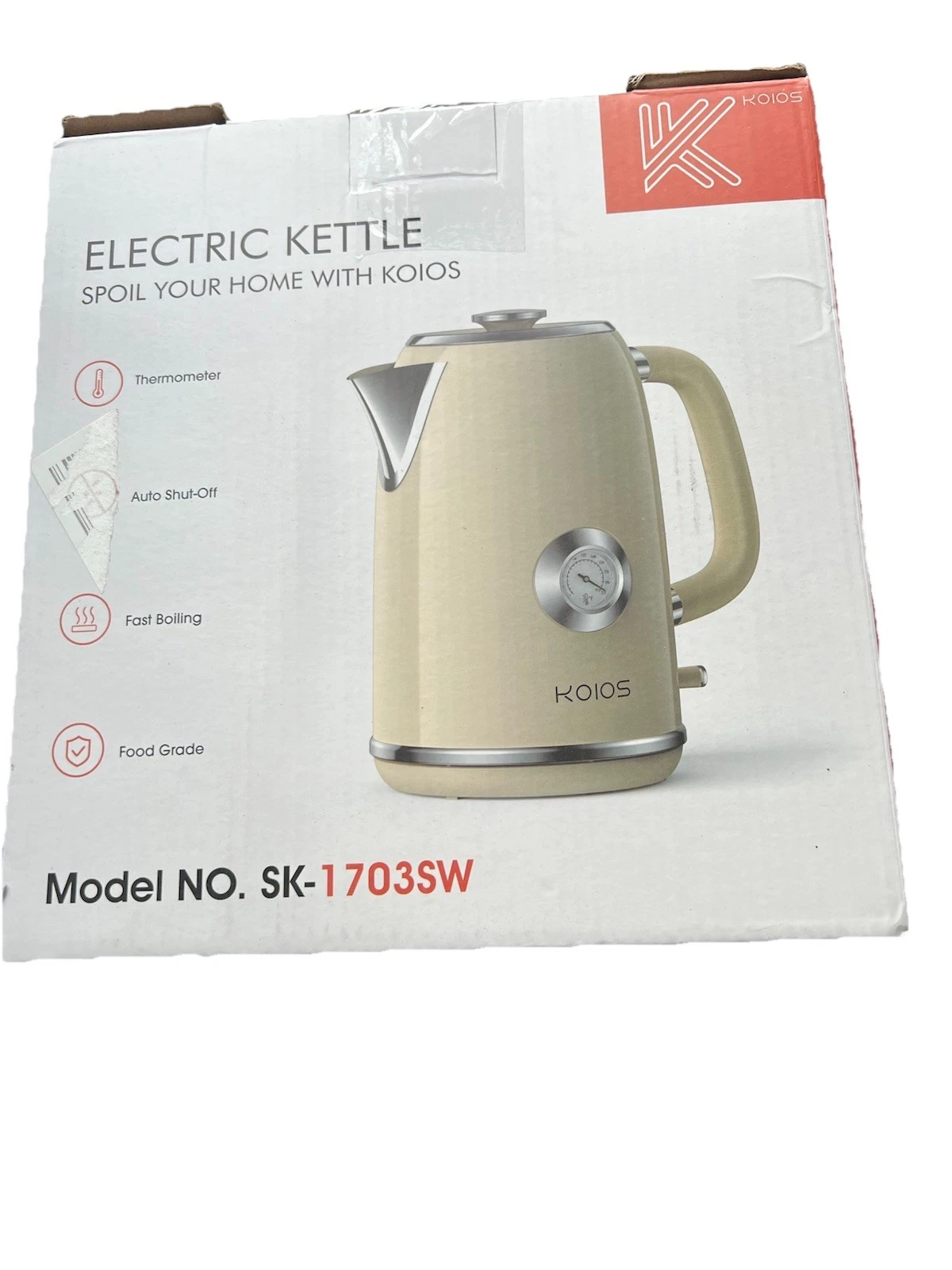 KOIOS Electric Kettle 1.7L 1500W Electric Tea Kettle w Thermometer Fast Heating
Opens in a new windo