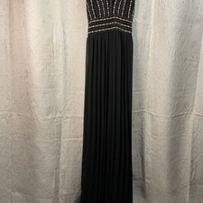 Lulu's Black Maxi Gown with Gold Accents