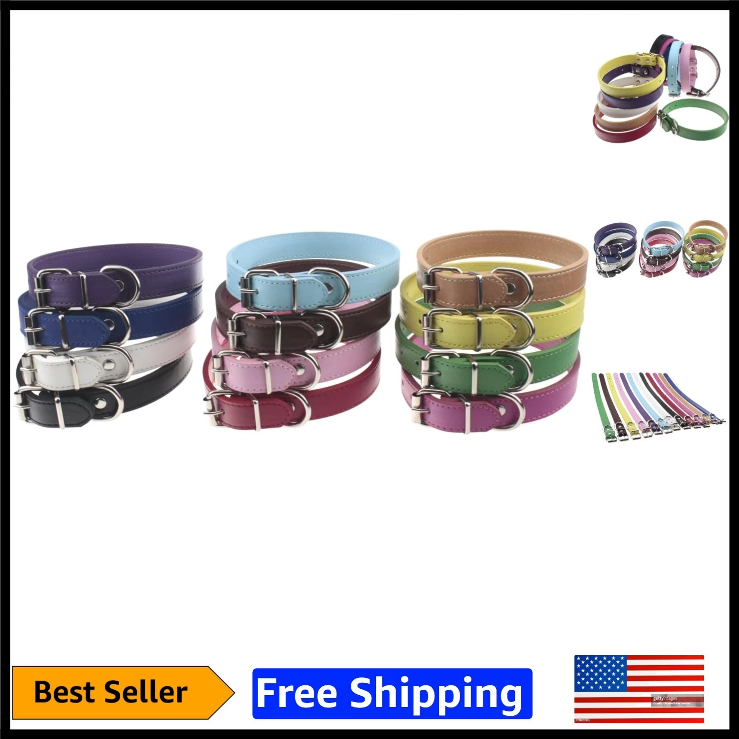 Durable Leather Pet Collars Set for Medium to Large Dogs - Adjustable, 12 Colors
Opens in a new wind