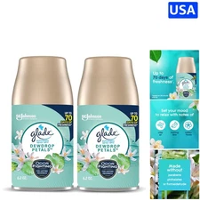 Dewdrop Petals Automatic Spray Refills - Elegant Scented Air Freshener, 2 Count