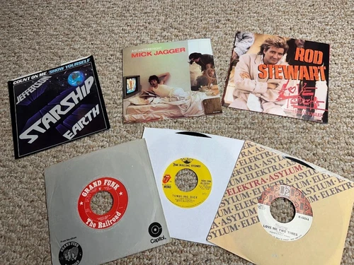 RARE lot 45's Rock Garage Psych ROLLING STONES THE DOORS + some Picture Sleeves