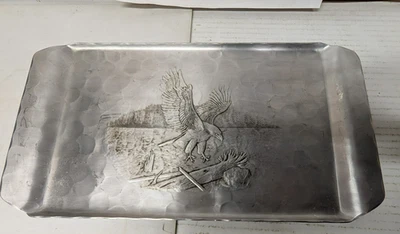 Vintage Aluminum Designers Eagle Tray By Wendel August Hand Made - Image 1 of 4