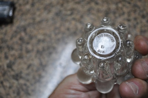 Vintage Clear Glass Candle Holder, used no markings , see pictures for more info - Picture 6 of 10