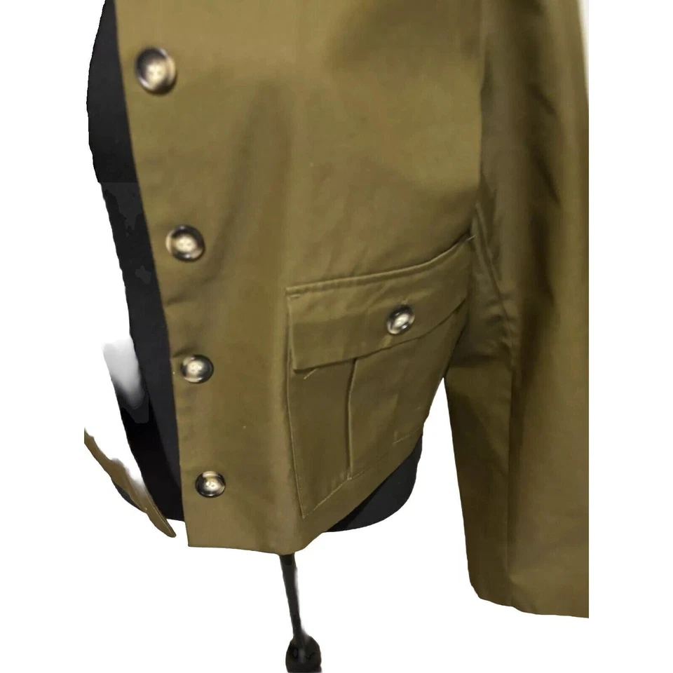 Mujer L Nuevo Boxy Verde Bomber Cargo Blazer Chaqueta Grunge Recortado Carrera Lagen Foto 4 de 4