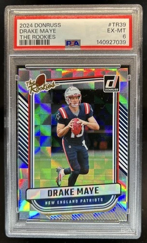2024 Panini Donruss Drake Maye The Rookies Rookie RC #TR-39 Patriots PSA 6