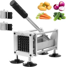 French Fry Cutter, Professional Potato Cutter Slicer, Stainless 1/2 Inch & 3/8