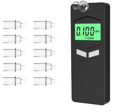 Portable Breathalyzer BAC Tester Digital Display 10 Pieces