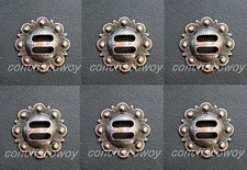 Set of 6 WESTERN HORSE HEADSTALL SADDLE TACK COPPER SLOTTED BERRY CONCHOS 1-1/2"