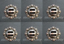 Set of 6 WESTERN HORSE HEADSTALL SADDLE TACK COPPER SLOTTED BERRY CONCHOS 1-1/2"