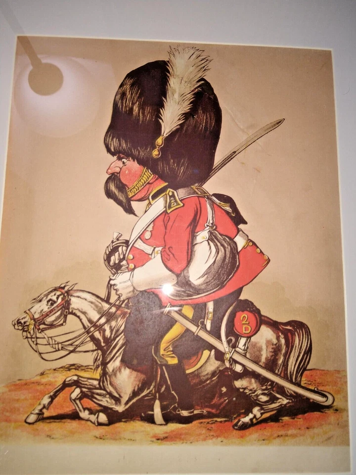 🎁COMO NUEVO 🎨 1873 LITOGRAFÍA ANTIGUA PERFECTA Fat Soldier on Tiny Horse SECCOMBE Pony Foto 4 de 4