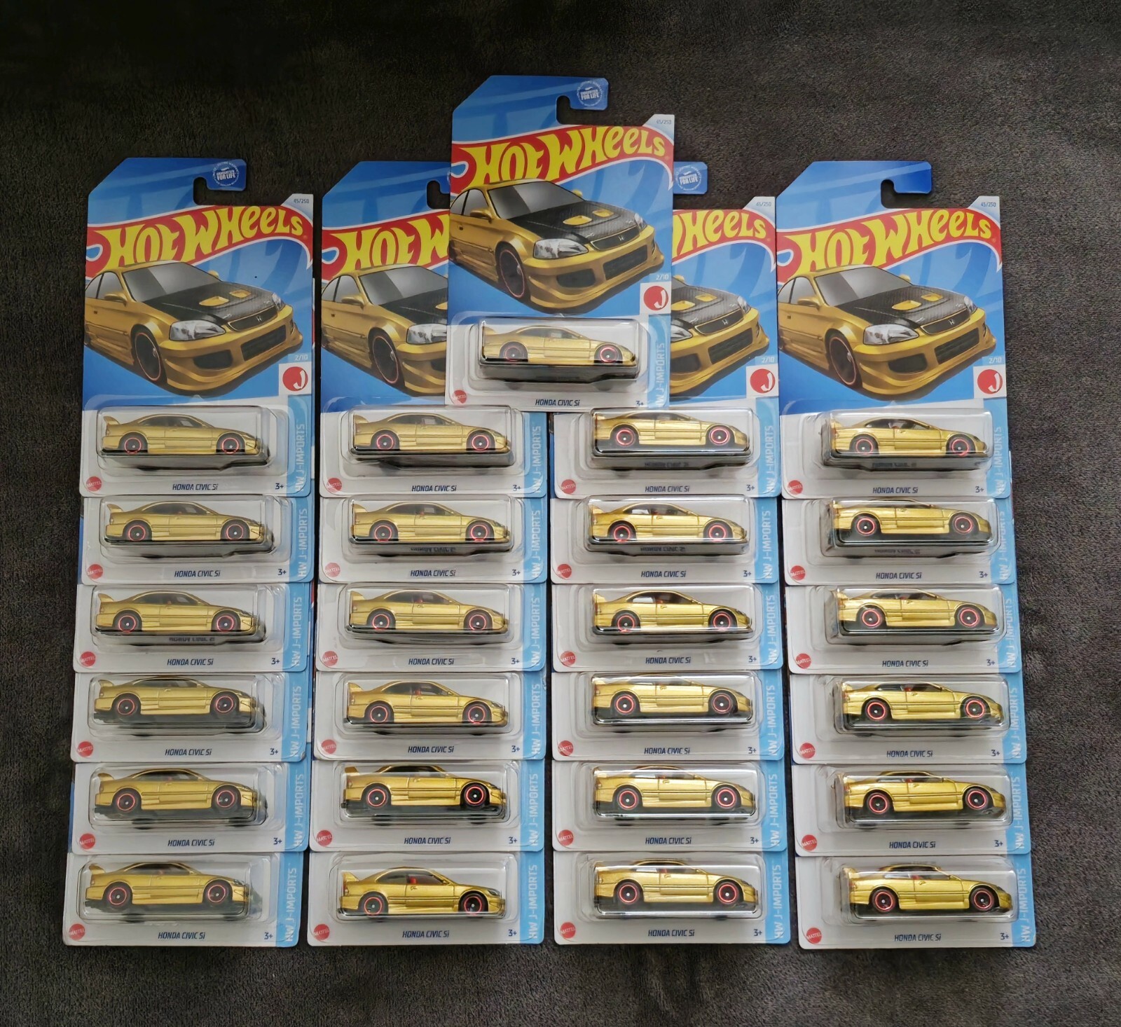 2024 Hot Wheels Honda Civic Si Gold Lot Of 25
